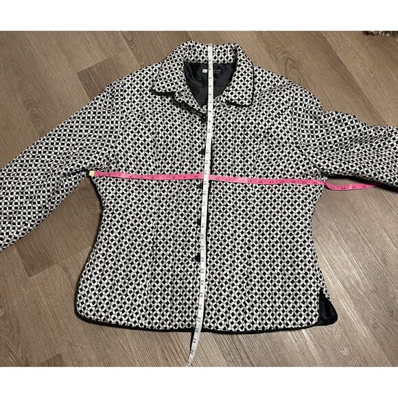 VTG‎ Carole Little Women’s Black White Silk Blend Jacket XL Work * Evening - Picture 8 of 8